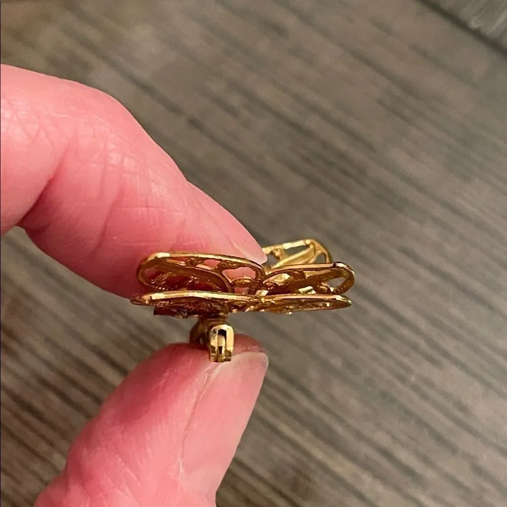 Vintage Gold-tone NAPIER Filigree Butterfly Pin - Brooch